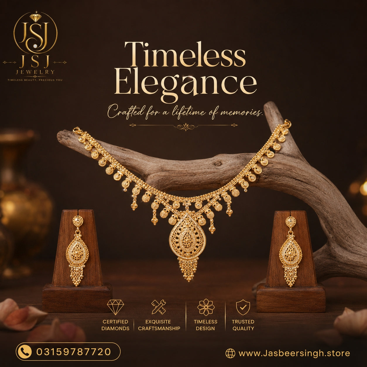 golden neclace set